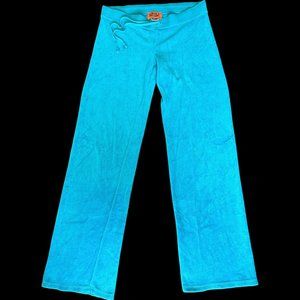 Vintage Juicy Couture Velour Classic Tracksuit Sweatpants in Glamorous Teal Blue